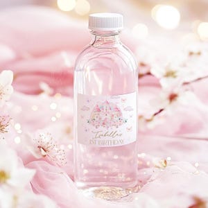 Princess Water Bottle Labels Printable, Princess Castle Water Labels, First Birthday Water Labels Sticker, Princess 1st Birthday, BD135