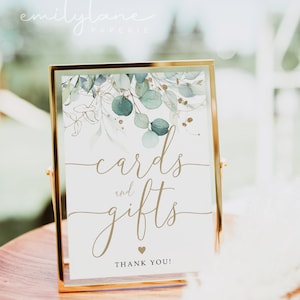 Bridal Shower Cards and Gifts Sign, Eucalyptus Cards Sign, Gifts Table Sign, Books and Cards Sign, Greenery Cards and Gifts, Jules