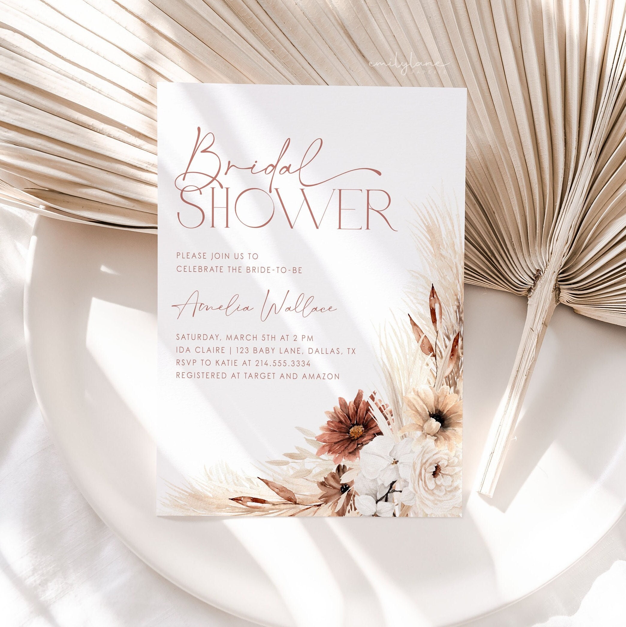 Boho Bridal Shower Invitation Floral Bohemian Bridal Shower Invite Boho Bridal Shower Editable Boho Bridal Shower Template