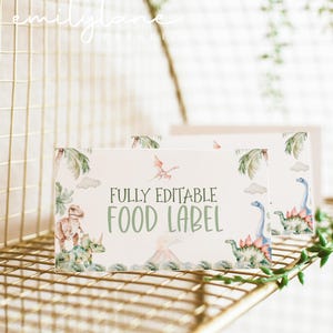 Etiquetas de comida de dinosaurio, tarjetas de comida de dinosaurio con forma de carpa, tarjetas de comida plegadas, tarjetas de comida con forma de carpa, cumpleaños de dinosaurio, etiquetas de comida para cumpleaños de dinosaurio imprimibles, BD67