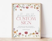 Wildflower Editable Sign, Custom 8x10 Sign, Wildflower Birthday Editable Sign 8x10, Custom Text Sign, Printable Signs Wildflower, W1