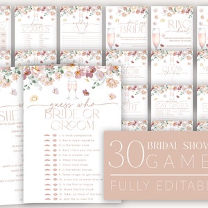 Petals and Prosecco Bridal Shower Games, Pink Floral Bridal Shower Editable Games, Printable Games, Pink Spring Floral Bridal Games, BS28 image 10