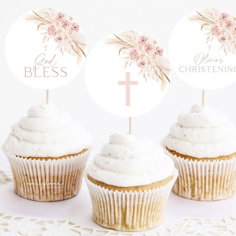 Baptism Cupcake Toppers - Etsy