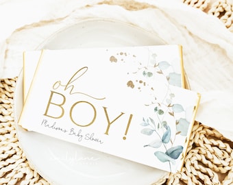 Greenery Chocolate Bar Wrapper, Candy Bar Wrapper Template, Baby Shower Candy Bar Wrapper, Shower Favors, Baby Boy Shower, Juliet2