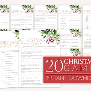 Christmas Party Games Bundle, Printable Holiday Games, Christmas Trivia Games, Holiday Party Games, Christmas Carol Game, Kids, Adults, CP03