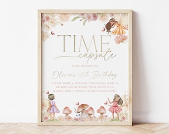 Fairy Time Capsule, 1st Birthday Time Capsule Sign, Fairy 1st Birthday, Girls 1st Birthday, Fairy First Birthday Time Capsule, Fairy, BD24