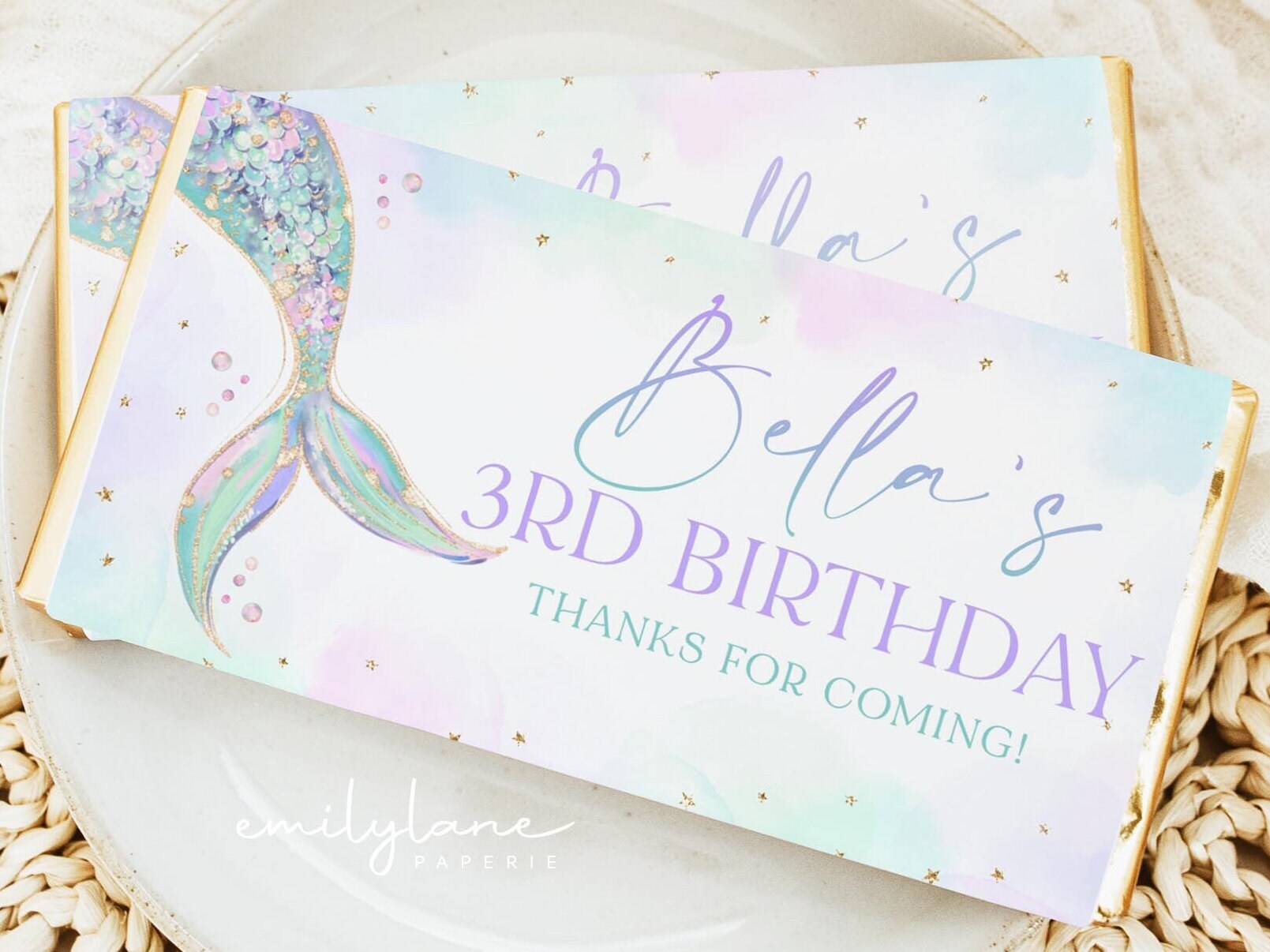 Mermaid Tail Chocolate Bar Wrapper, Printable Candy Bar Wrapper ...