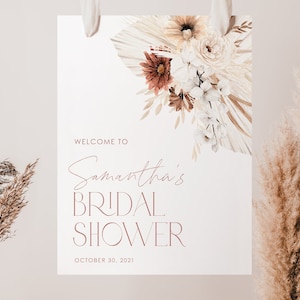 Boho Floral Bridal Shower Welcome Sign Template, Boho Bridal Shower Welcome Poster, Bohemian Bridal Shower Welcome Sign DIY, BS03