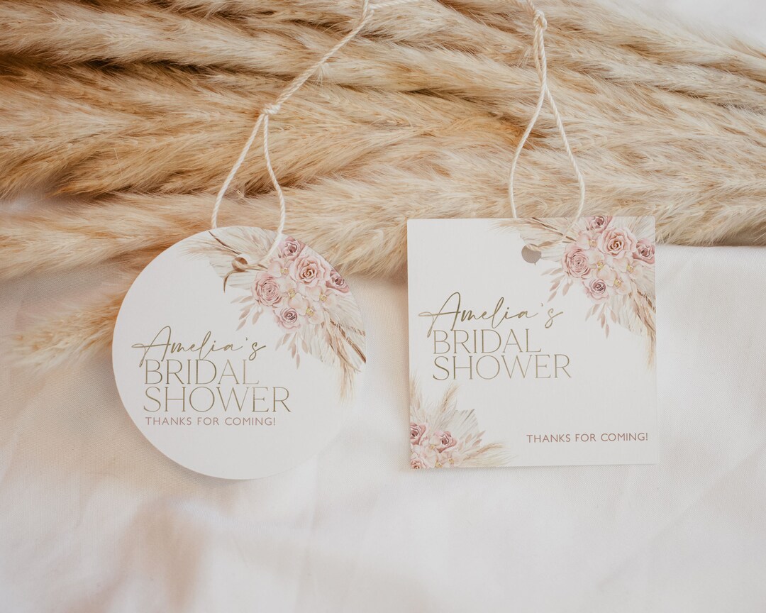 Boho Floral Thank You Favor Tag, Boho Bridal Shower Thank You Favor Tag ...