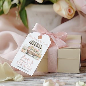 Brautdusche Favor Tag, frisch vom Markt Brautparty Dankeschön Tag, Blumenwagen Brautparty Favor Tag, Geschenkanhänger, bearbeitbarer Anhänger, BS67