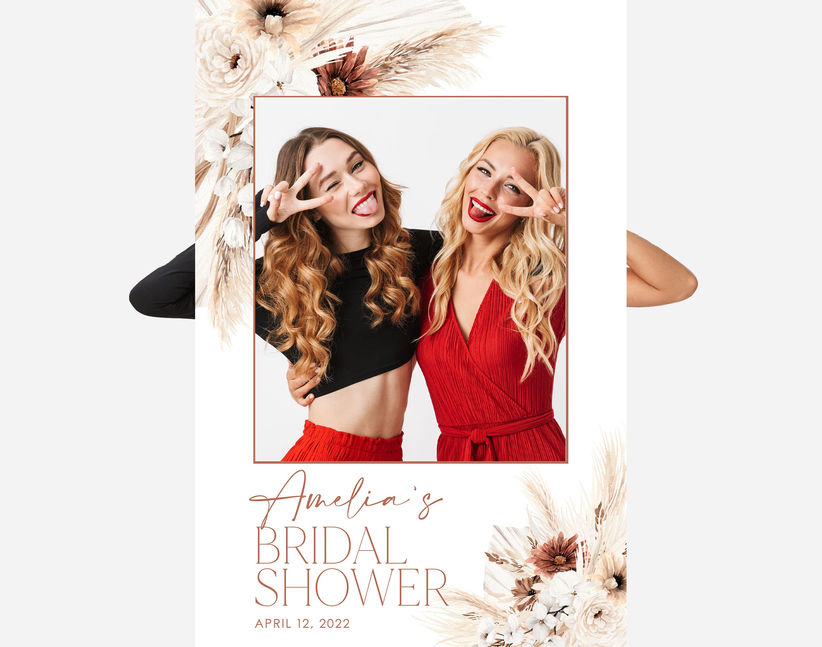 Boho Bridal Shower Photo Prop Boho Bridal Shower Photo Booth Frame Boho Bridal Shower Sign Selfie Frame Bridal Photo Frame