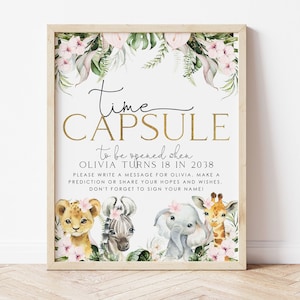 Wild One Time Capsule, 1st Birthday Time Capsule Sign, Safari Birthday, Girls 1st Birthday, First Birthday Time Capsule, Wild One, BD06