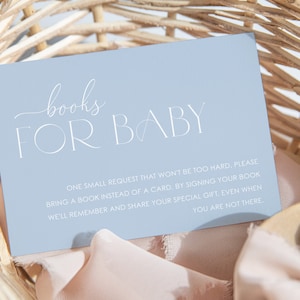 Livres bleus bohèmes pour carte de bébé, livres pour carte de bébé, intercalaires de livres pour bébé, cartes à intercaler pour baby shower garçon, baby shower bleu, Boho, BBS18
