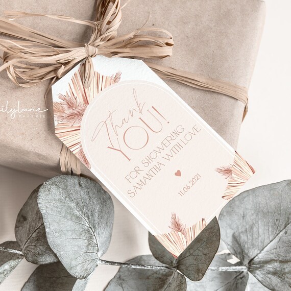 Gift Tag - Baby Script Pink Gift Tag - Baby Script Pink