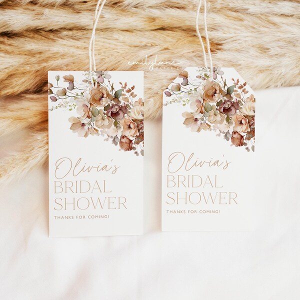 Bridal Shower Favor Tags Etsy