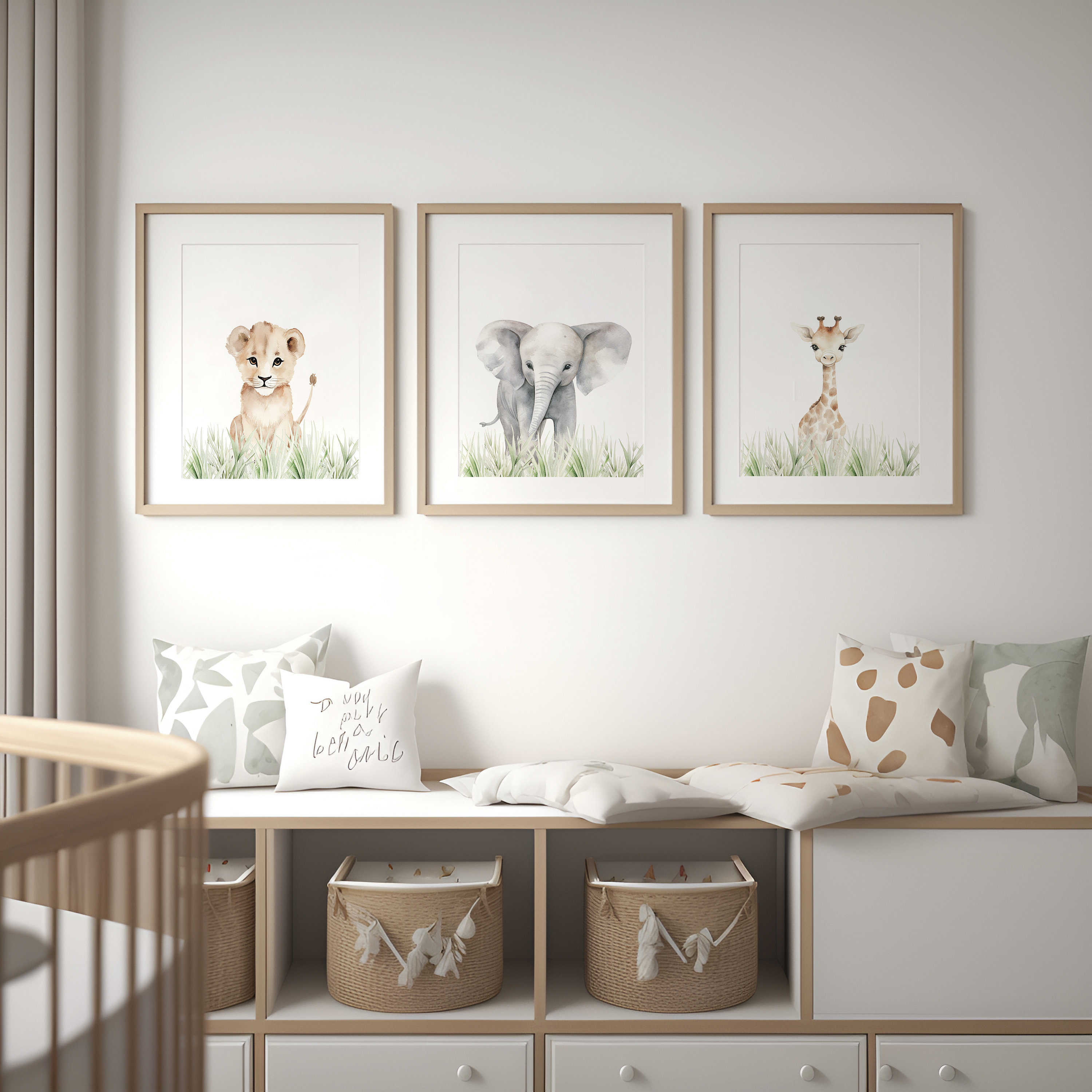 Jungle Animals Wall Art, Baby Safari Animals Nursery Room Decor, Safari ...