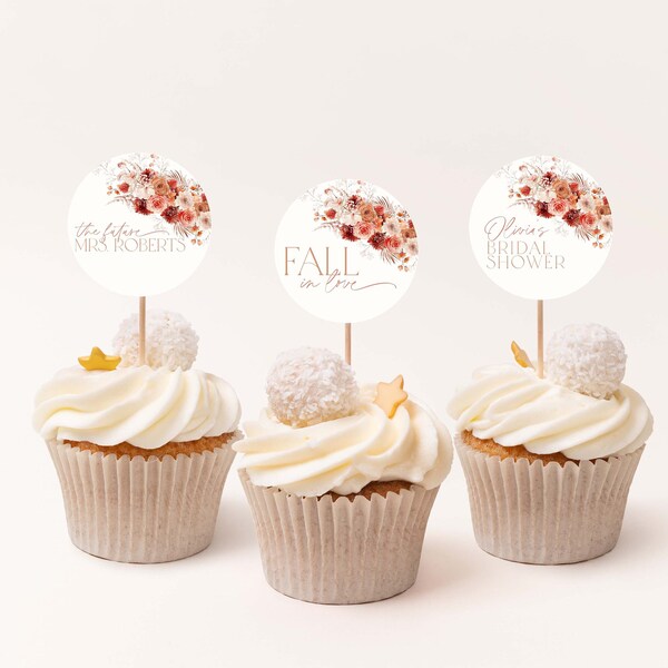 Fall Cupcake Toppers Etsy