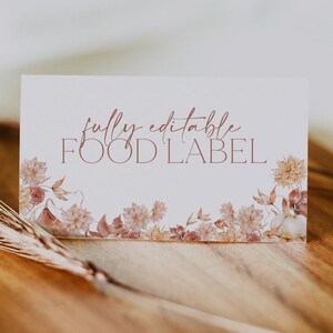 Thanksgiving Food Label Template, Printable Fall Food Tags, Holiday ...