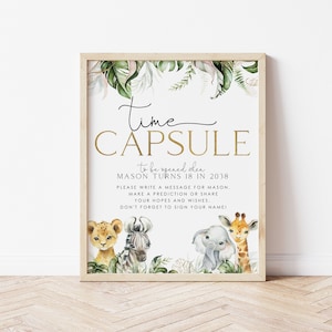 Wild One Time Capsule, 1st Birthday Time Capsule Sign, Safari Birthday, Boys 1st Birthday, First Birthday Time Capsule, Wild One, BD04