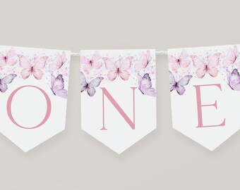 Balterever Rosa Giallo Bee 1 ° compleanno seggiolone banner per ragazze