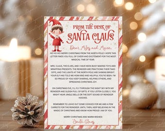 Letter from Santa Claus Printable, Editable Santa Mail Template, Official North Pole Letter