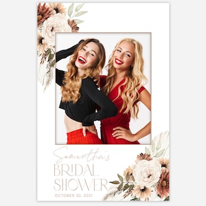 Boho Floral Bridal Shower Photo Prop, Boho Bridal Shower Photo Booth Frame, Boho Personalized Selfie Frame Bridal Photo Frame, BS04