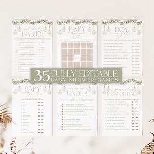 Christmas Baby Shower Games, A Merry Little Baby Shower Editable Games, Printable Games, Baby Games Pack, Christmas Baby Shower, BBS77