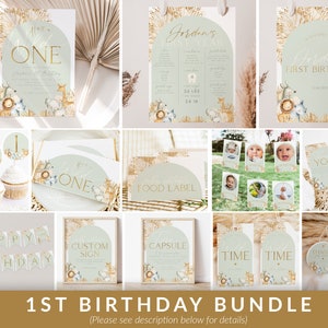 Boho Wild One 1st Birthday Invitation Bundle, Wild One Invitation, Wild One 1st Birthday Decorations, Wild One Birthday Boy, BD28
