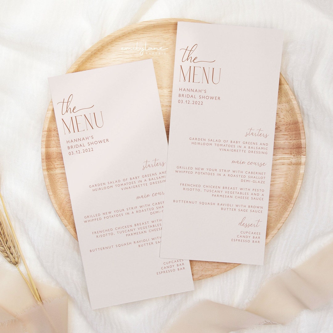 Boho Minimalist Menu Template Boho Printable Bridal Shower Menu Boho Boho Minimalist Menu Template Boho Printable Bridal Shower Menu Boho