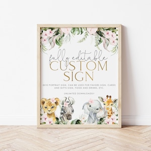 Wild One Custom Editable Sign, Custom 8x10 Sign, Girl Wild One Birthday ...