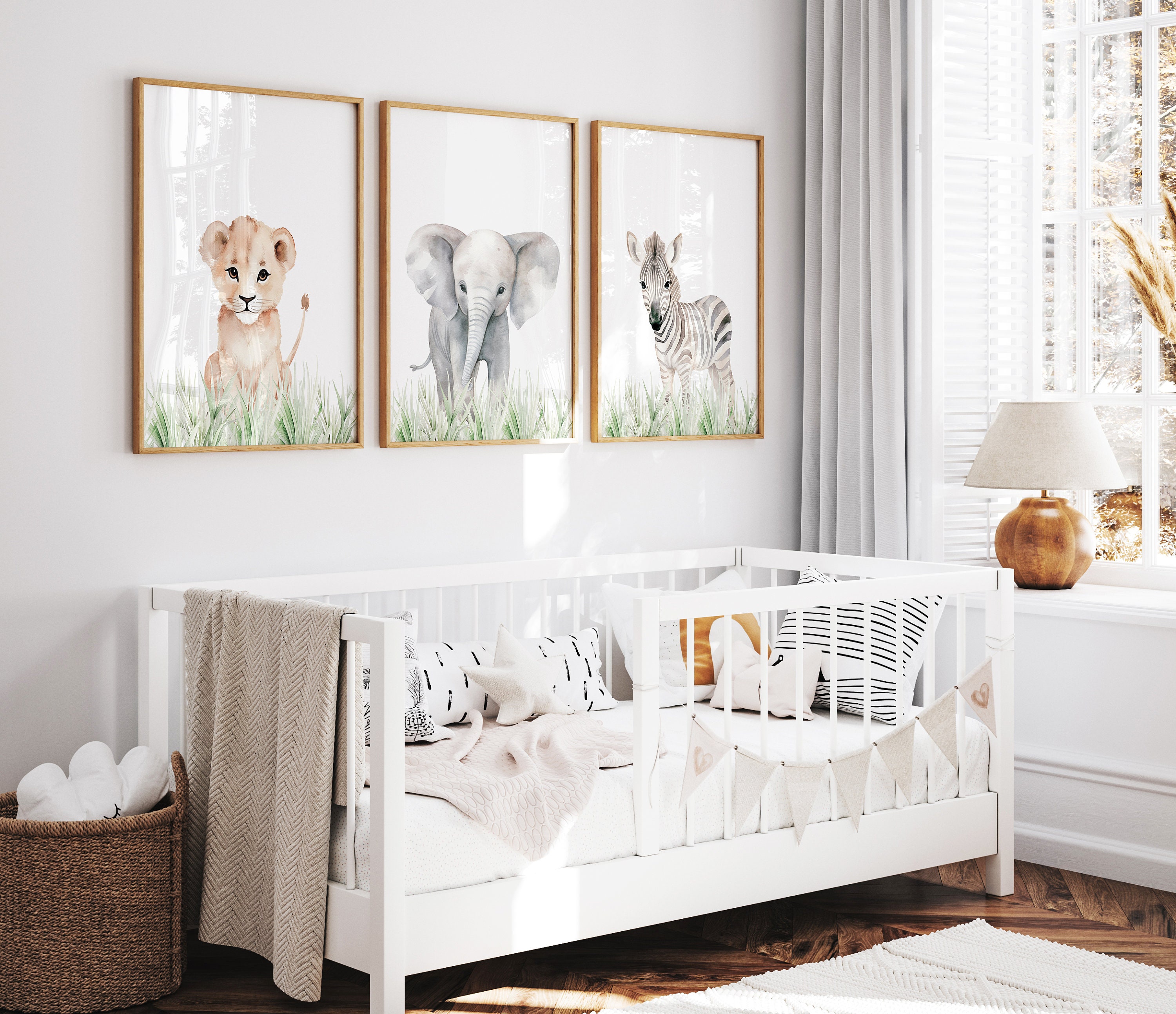 Jungle Animals Wall Art, Baby Safari Animals Nursery Room Decor, Safari ...