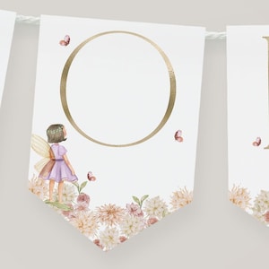 Fairy High Chair Banner - Pink Floral Fairy Party Decor For Girl's 1st Birthday 10 thumbnail image