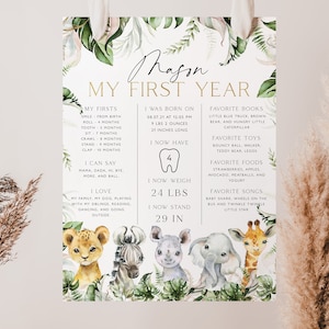 Wild One 1st Birthday Milestone Sign, Wild One Milestone Board, Birthday Boy, Safari First Birthday Milestone Sign, Wild One, BD05