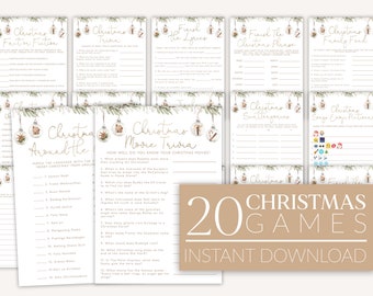 Christmas Party Games Bundle, Printable Holiday Games, Ornament Christmas Party, Holiday Party Games, Christmas Trivia, Kids, Adults, CP07