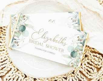 Greenery Chocolate Bar Wrapper, Candy Bar Wrapper Template, Bridal Shower Candy Bar Wrapper, Shower Favors, Bridal Shower Favors, Jules