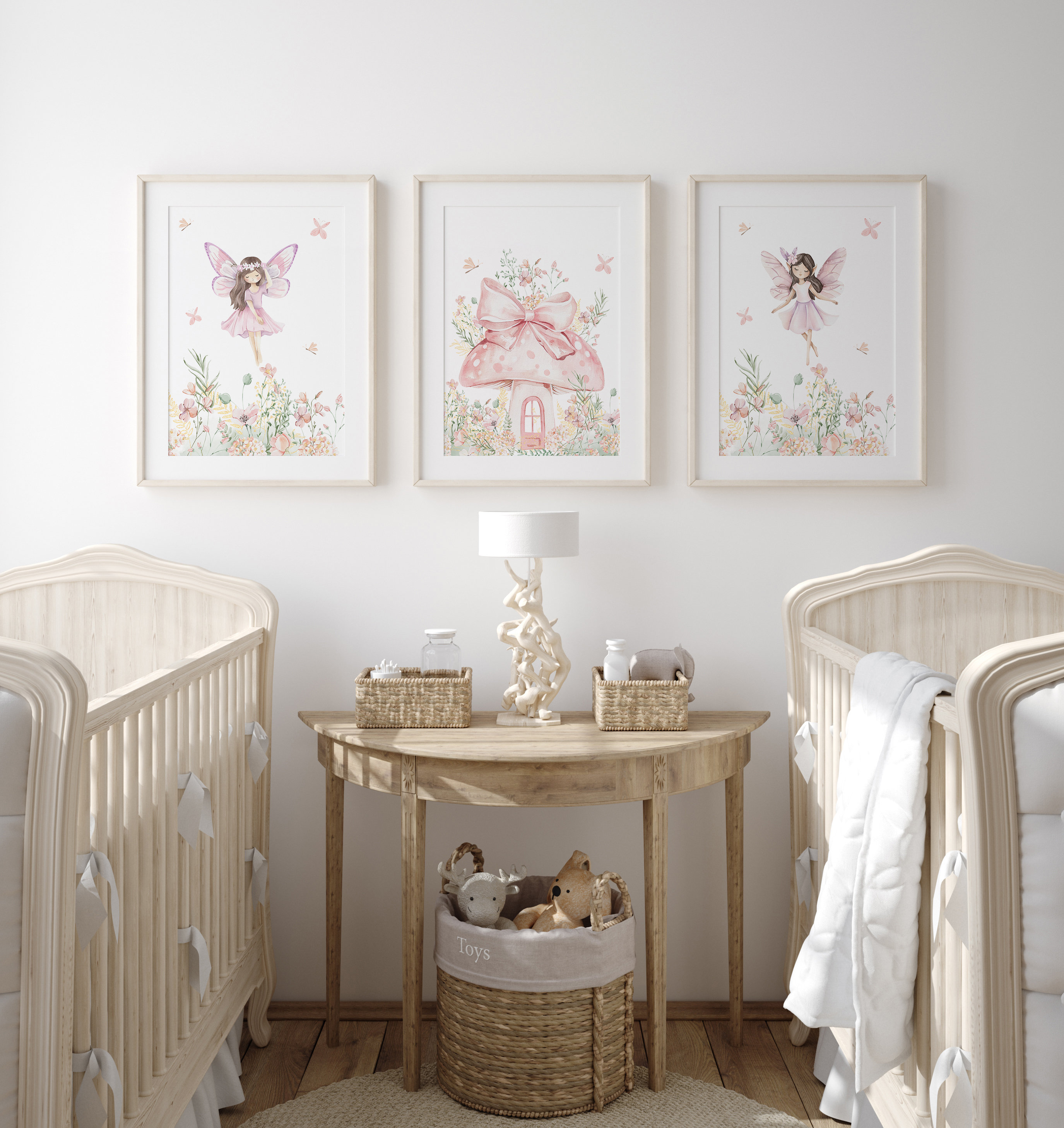 Fairy Wall Art, Garden Fairy Nursery Room Decor, Pink Nursery Fairy Theme Decor, Girl Room Decor, Nursery Room Wall Art, Fairy Room, FAI02