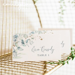 Eucalyptus Place Card Template, Greenery Escort Card Template, Seating Escort Card, Table Seating Cards, Eucalyptus Name Cards, Juliet
