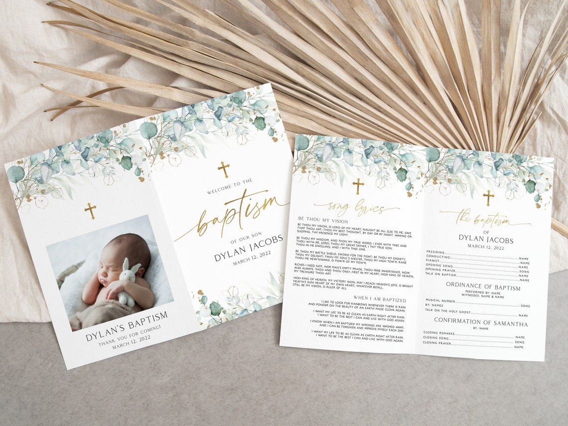 Baptism Programs Printable Christening Program Template Etsy