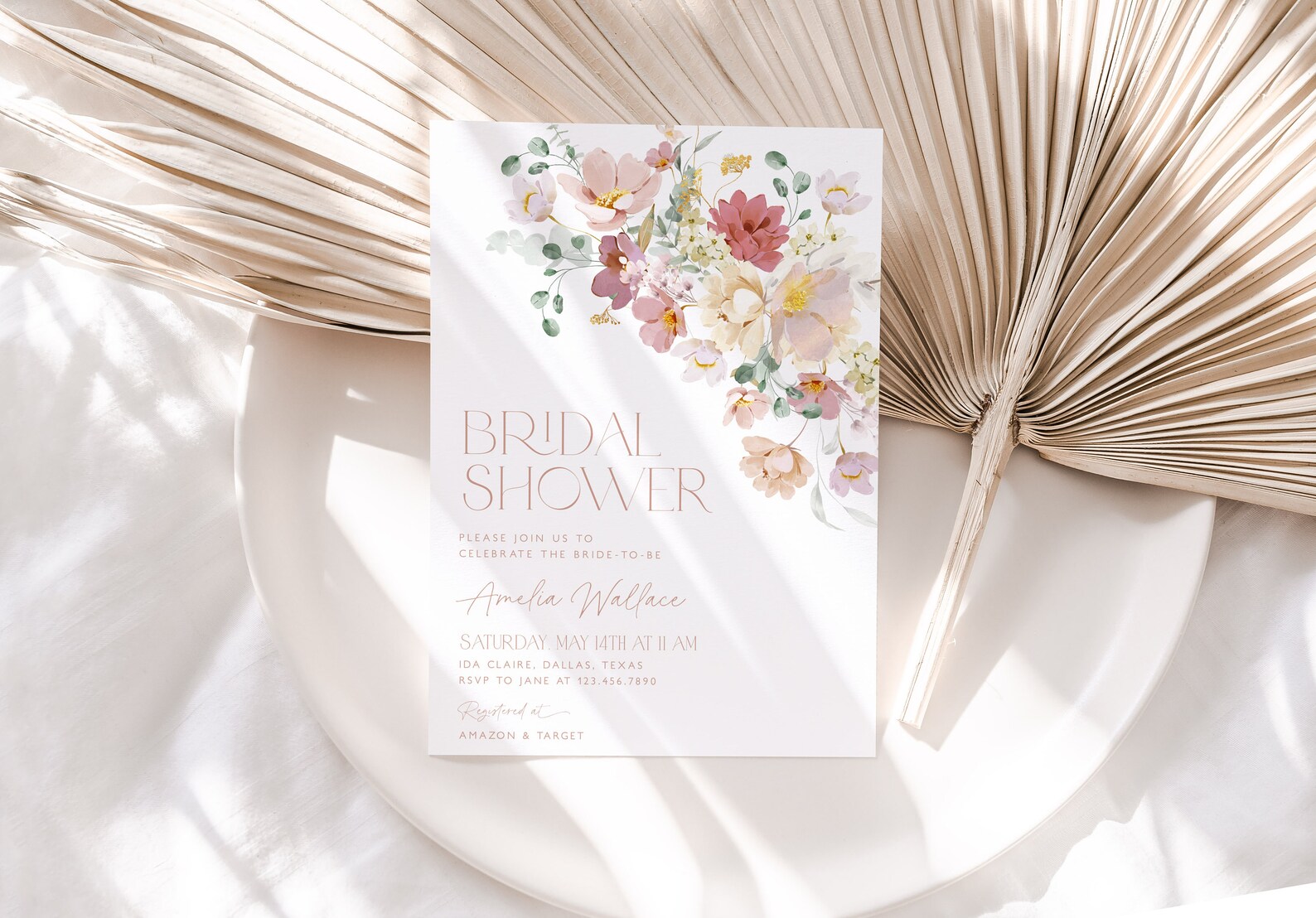 Spring Bridal Shower Invitation Bundle Floral Bridal Shower - Etsy