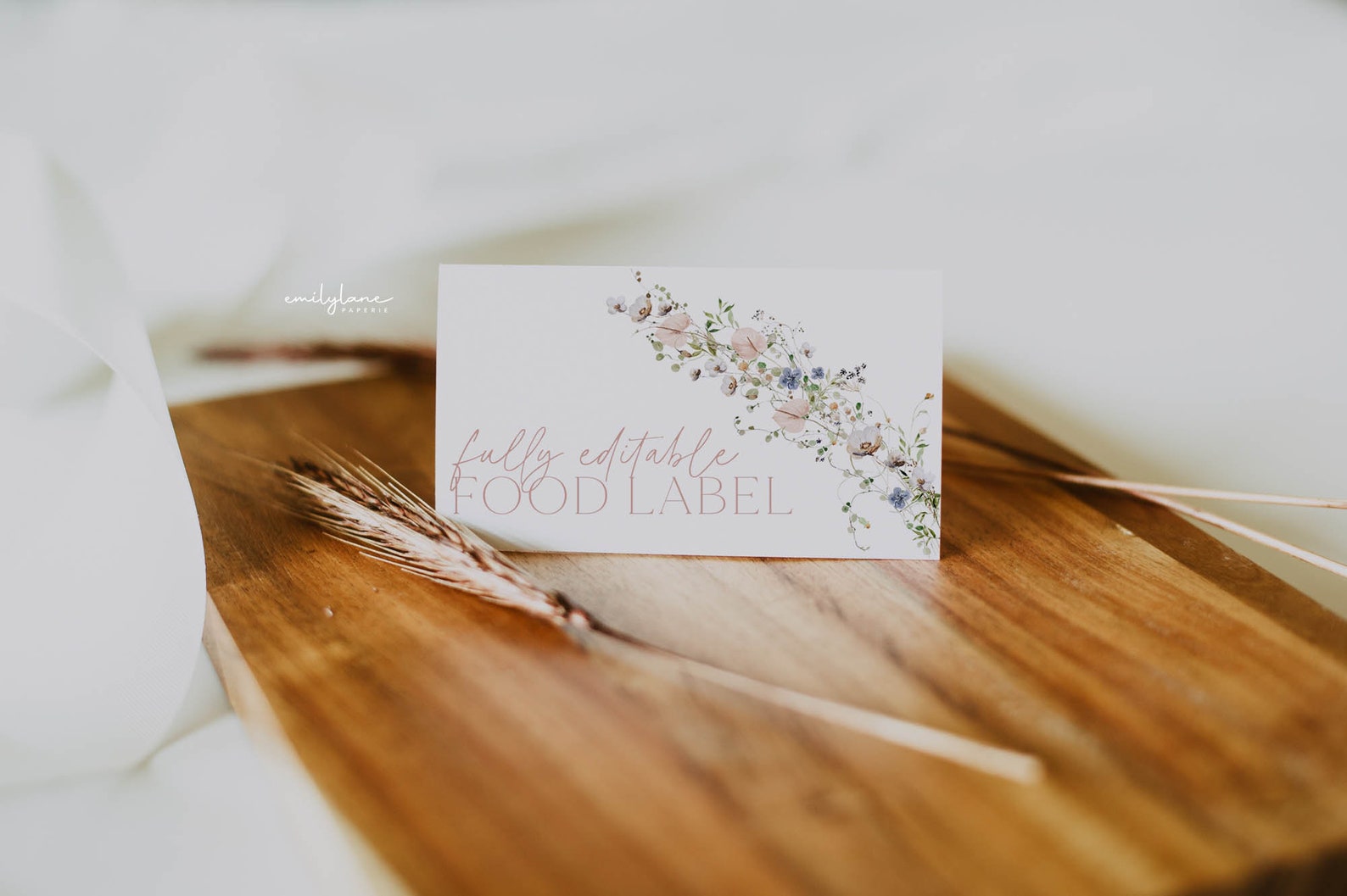 Wildflower Bridal Shower Food Labels Food Label Card Food Etsy