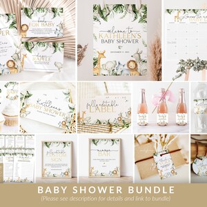 JUNGLE Baby Shower Invitation Bundle, Safari Baby Shower Invitation and Games, Jungle Baby Shower Decorations, Safari Party Games, WO3