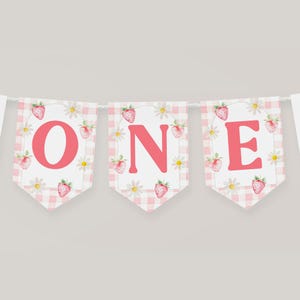 Berry High Chair Banner Printable, ONE Banner For High Chair, Birthday Decor, Strawberry High Chair Banner, Strawberry 1st Birthday, BD123
