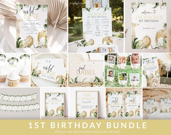 Wild One 1st Birthday Invitation Bundle, Wild One Invitation, Wild One 1st Birthday Decorations, Wild One Birthday Boy, Safari Party, BD01