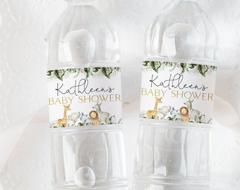 Jungle Water Bottle Label, Safari Baby Shower Water Label, Printable Water Bottle Label, Baby Shower Water Label Sticker, Boy Shower, WO3