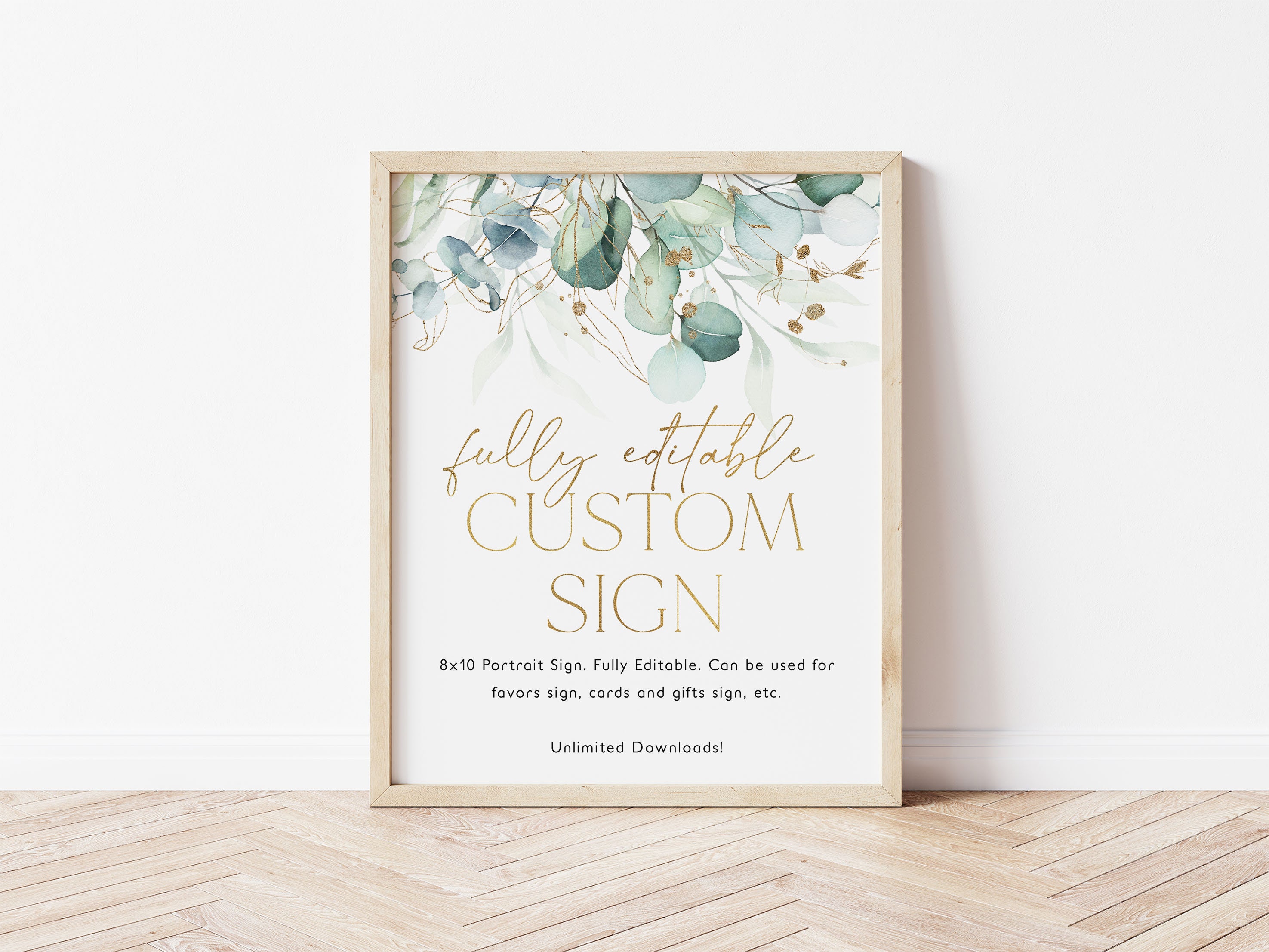 Greenery Editable Sign Custom 8x10 Sign Greenery Baby Shower - Etsy