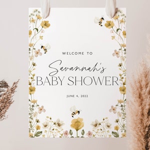 Welcome Sign Bee Baby Shower, Bee Welcome Sign, Bee Baby Shower Welcome Sign, Baby Shower Welcome Sign, Editable Printable Sign, BBS31