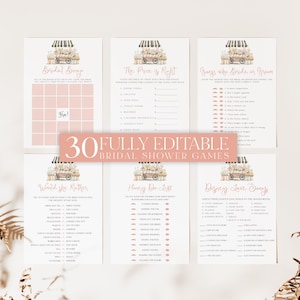 Bridal Shower Games, Fresh off the Market Bridal Shower Editable Games, Printable Games, Floral Cart Spring Floral Bridal Games, BS67