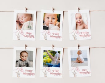 Bunny 12 maanden fotobanner, mijlpaalfoto 1e verjaardag, maandelijkse fotobanner baby's eerste jaar, Some Bunny is One, banner van één jaar, BD128