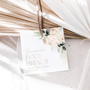 Boho Floral Thank You Favor Tag Gender Neutral Baby Shower - Etsy