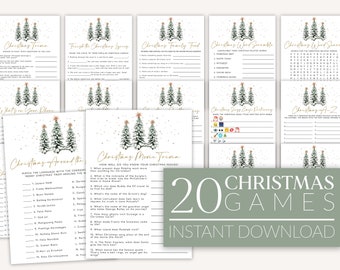 Christmas Party Games Bundle, Printable Holiday Games, Christmas Trivia Games, Holiday Party Games, Christmas Carol Game, Kids, Adults, CP09